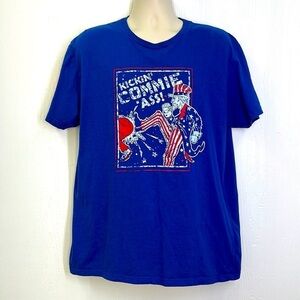 Grunt Style - Uncle Sam Kicking In Patriotic Colors Short Sleeve T Shirt XL